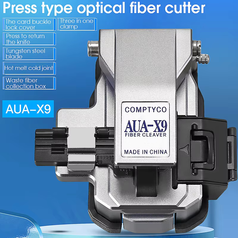 COMPTYCO High Precision AUA-X9 FTTH Fiber Tool Fiber Optic Cutter for Fusion Splicing hot melt tools Optical Fiber Cleaver