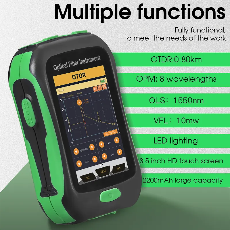 COMPTYCO AUA-18U/A Optical Time Domain Reflectometer 80KM 1550nm 5-in-1 Multi functional Intelligent Mini OTDR Fiber Tester