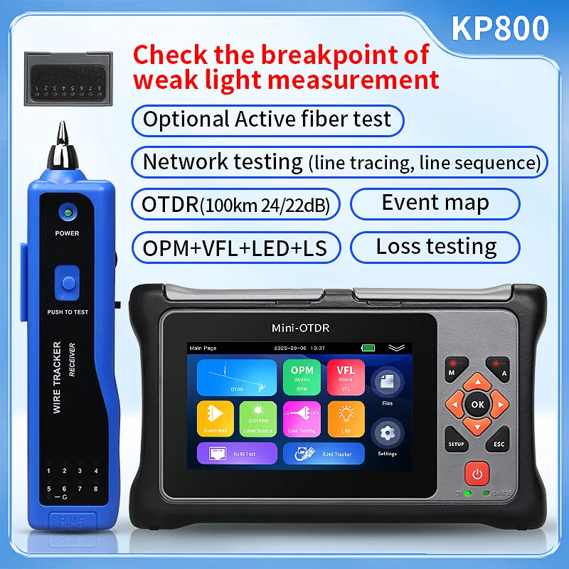 COMPTYCO KP800 UPC/APC port OTDR optical time domain reflectometer, optional with fiber optic tester breakpoint fault detector 100KM