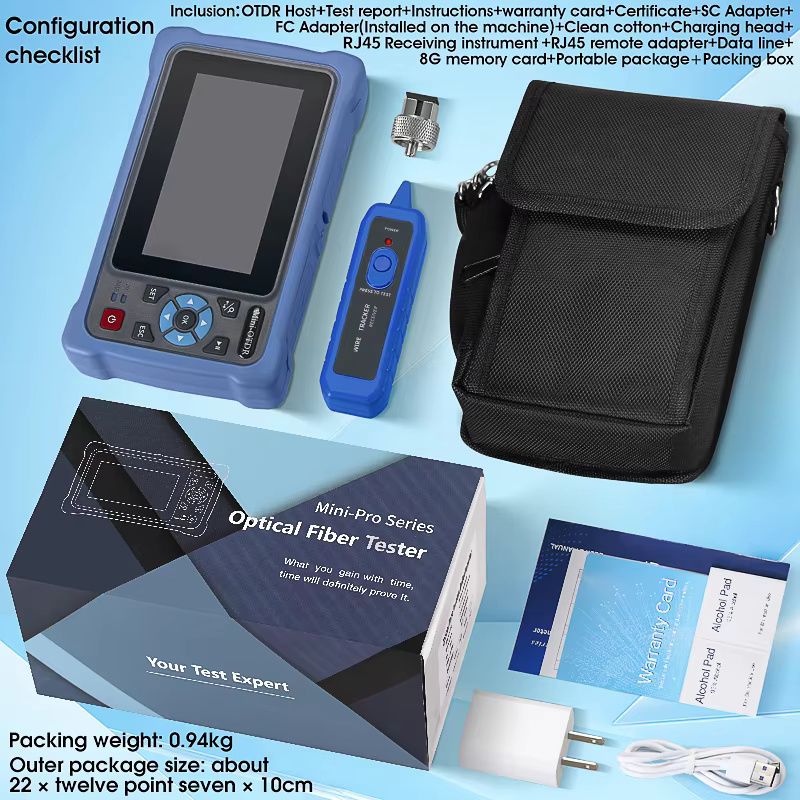 COMPTYCO AUA800U UPC 800A APC Optical Time Domain Reflectometer with OPM VFL OLS 100KM 1310 1550nm Handheld Machine Tester OTDR