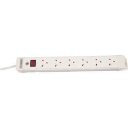 3M CABLE 6-WAY EXTENSION SOCKET 13A WHITE