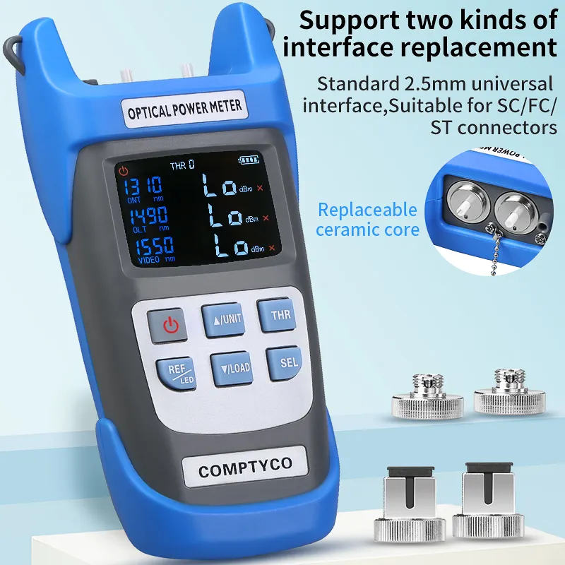 COMPTYCO AUA-C330U/A SC/FC/UPC/APC FTTH Tester Network Detection Online Testing ONT/OLT 1310/1490/1550nm PON Optical Power Meter Rechargeable
