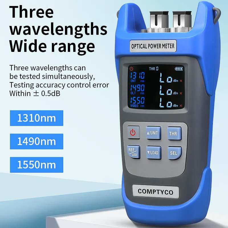 COMPTYCO AUA-C330U/A SC/FC/UPC/APC FTTH Tester Network Detection Online Testing ONT/OLT 1310/1490/1550nm PON Optical Power Meter Rechargeable