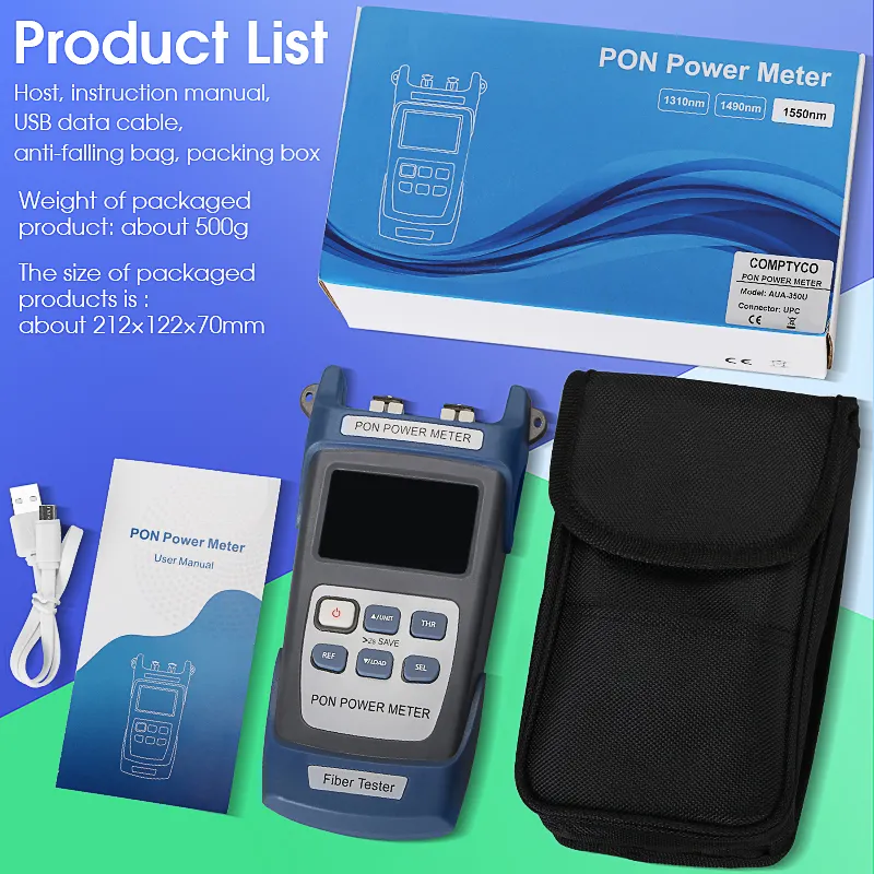 COMPTYCO FTTX AUA-350U/A UPC/APC interface SC/FC-UPC/APC network detection online test 1310 1490 1550nm PON Optical Power Meter