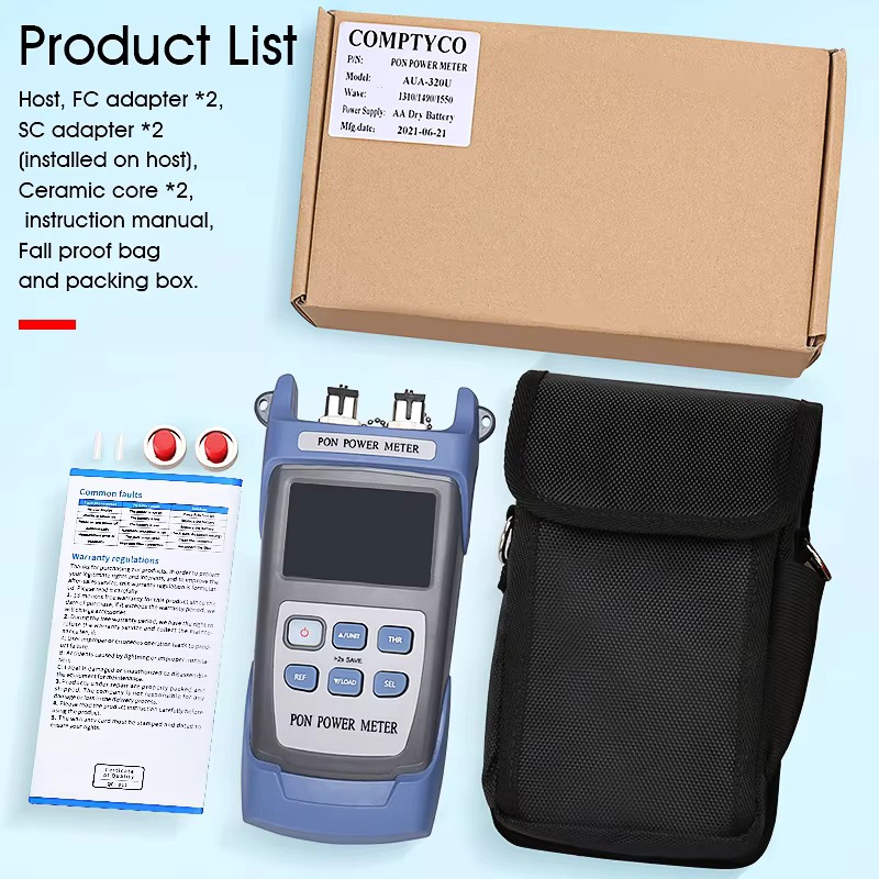 COMPTYCO AUA-320U/320A SC/FC/UPC/APC network detection online test 1310 1490 1550nm PON Optical power meter