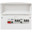 K7665SRPMET 16WATT METAL CONSUMER UNIT 2 x 63AMP RCD & 8 x MCB