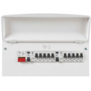 K7665SRPMET 16WATT METAL CONSUMER UNIT 2 x 63AMP RCD & 8 x MCB