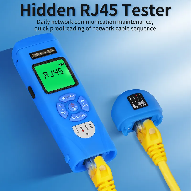 COMPTYCO Optical Multimeter Four in One OPM+VFL+LED+RJ45 Tester Visual Fault Localization Rechargeable Mini Optical Power Meter
