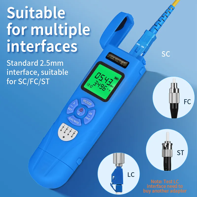 COMPTYCO Optical Multimeter Four in One OPM+VFL+LED+RJ45 Tester Visual Fault Localization Rechargeable Mini Optical Power Meter