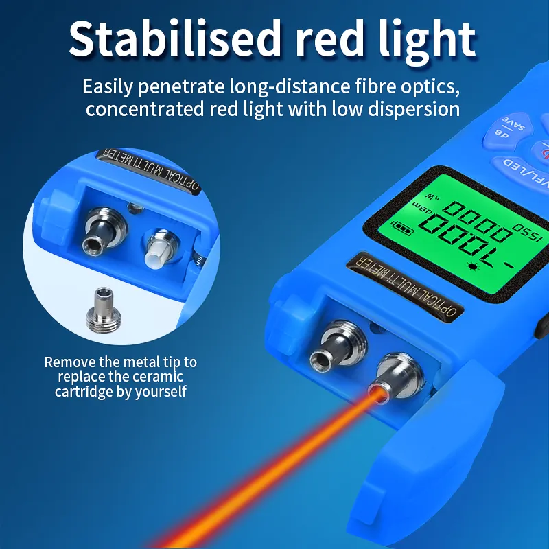 COMPTYCO Optical Multimeter Four in One OPM+VFL+LED+RJ45 Tester Visual Fault Localization Rechargeable Mini Optical Power Meter