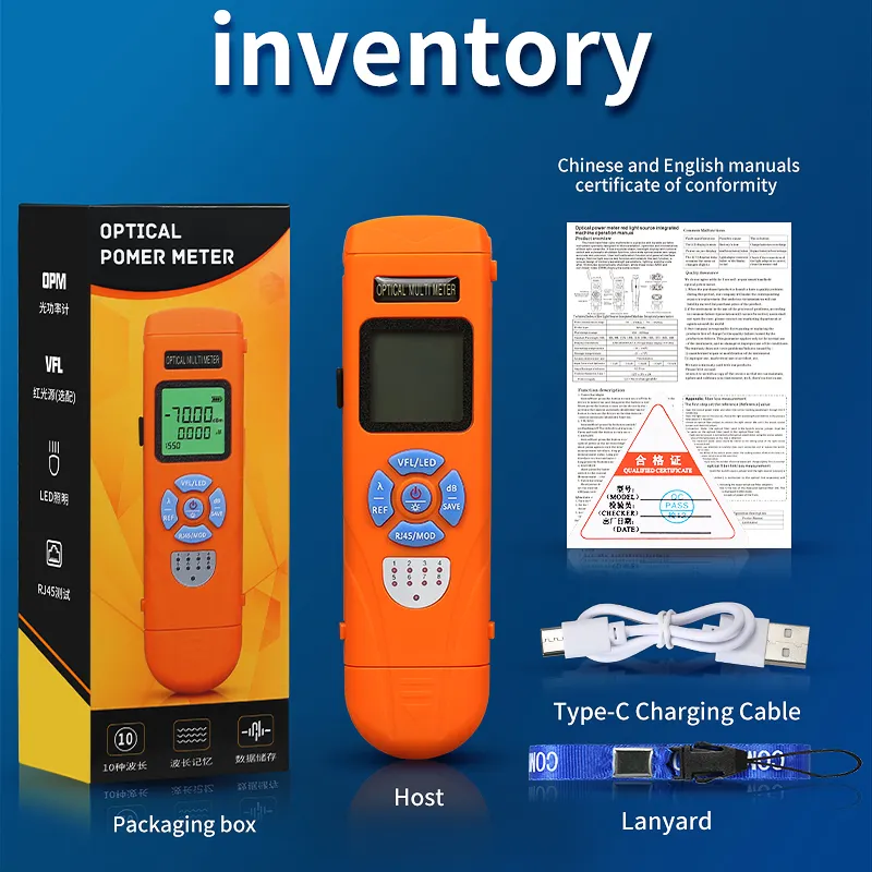 COMPTYCO Four in One OPM+VFL+LED+RJ45 Tester Visual Fault Localization Charging Mini Optical Power Integrated Machine