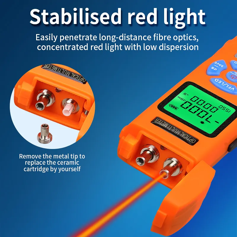 COMPTYCO Four in One OPM+VFL+LED+RJ45 Tester Visual Fault Localization Charging Mini Optical Power Integrated Machine