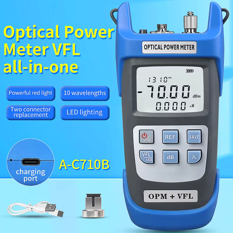 COMPTYCO High Precision Rechargeable OPM VFL with LED 3IN1 machine Optical Fiber Tester Visual Fault Locator Optical Power Meter