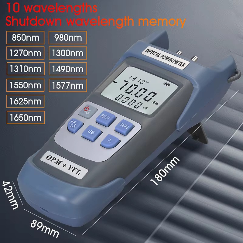 COMPTYCO High Precision Optical Multi Meter 3 in 1 OPM+VFL+LED light 10 wavelengths Visual Fault Locator Optical Power Meter