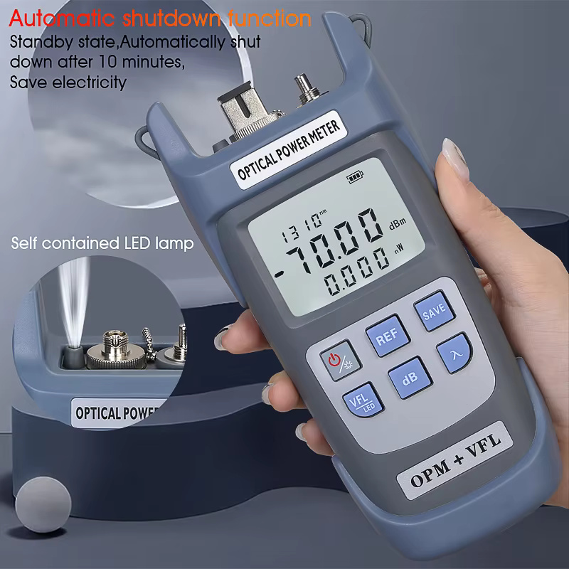 COMPTYCO High Precision Optical Multi Meter 3 in 1 OPM+VFL+LED light 10 wavelengths Visual Fault Locator Optical Power Meter