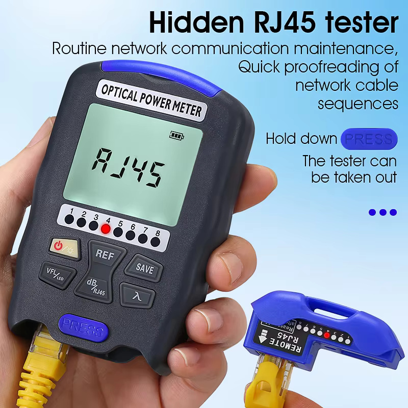 COMPTYCO Optical Multi Meter 4 in 1 OPM+VFL+LED+RJ45 tester Visual Fault Locator Rechargeable Battery Mini Optical Power Meter