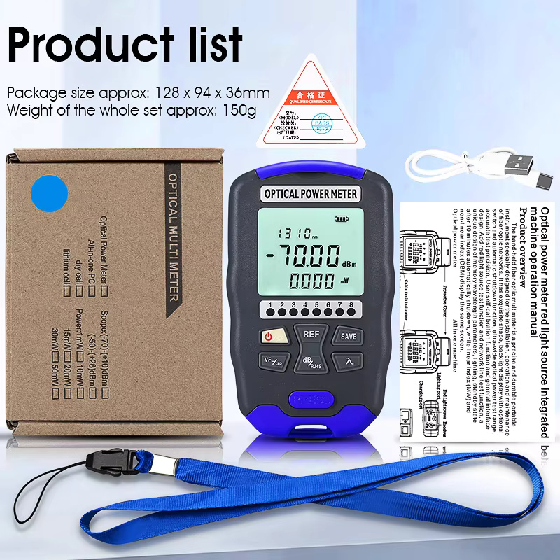 COMPTYCO Optical Multi Meter 4 in 1 OPM+VFL+LED+RJ45 tester Visual Fault Locator Rechargeable Battery Mini Optical Power Meter