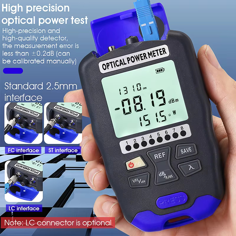 COMPTYCO Optical Multi Meter 4 in 1 OPM+VFL+LED+RJ45 tester Visual Fault Locator Rechargeable Battery Mini Optical Power Meter
