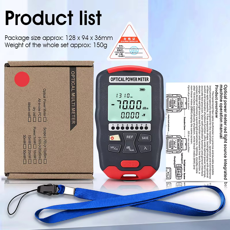 COMPTYCO High precision Optical Multi Meter 4in1 OPM+VFL+LED+RJ45 tester Visual Fault Locator red light Mini Optical Power Meter