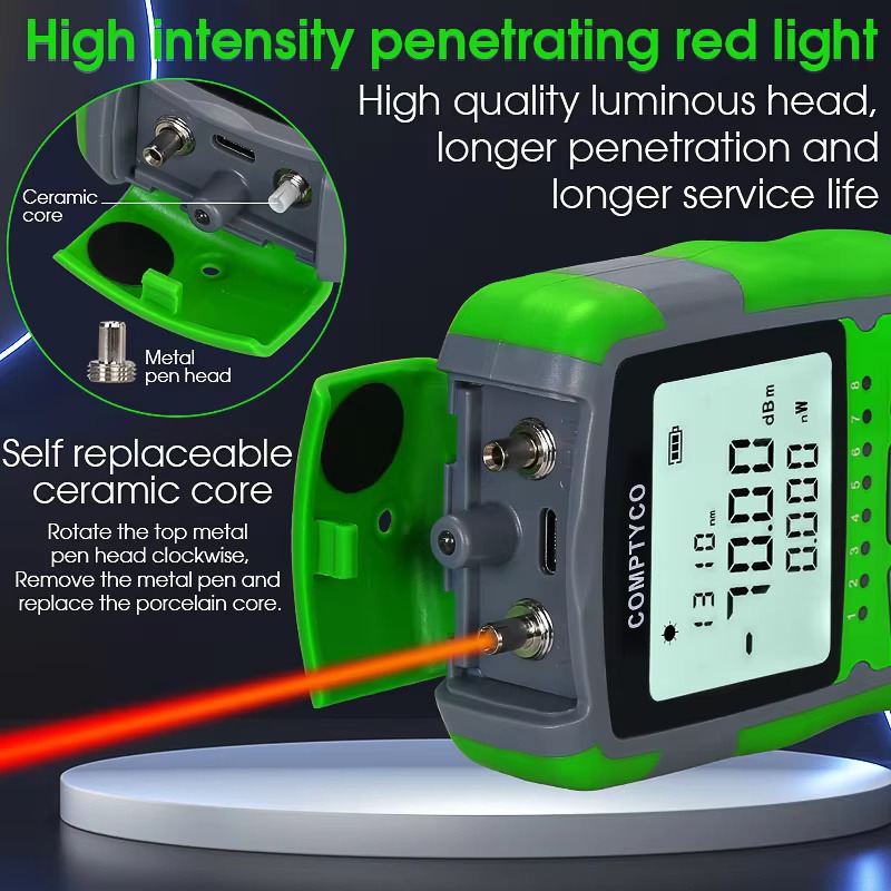 COMPTYCO Optical Multi Meter Multi-function OPM+VFL+LED+RJ45 tester Visual Fault Locator Rechargeable Mini Optical Power Meter