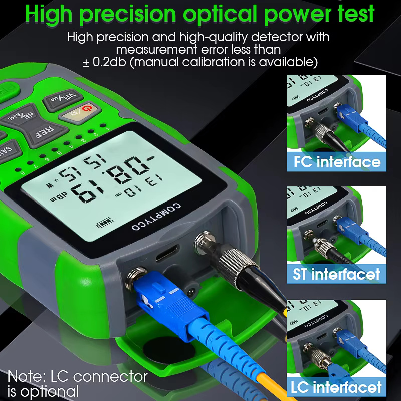 COMPTYCO Optical Multi Meter Multi-function OPM+VFL+LED+RJ45 tester Visual Fault Locator Rechargeable Mini Optical Power Meter