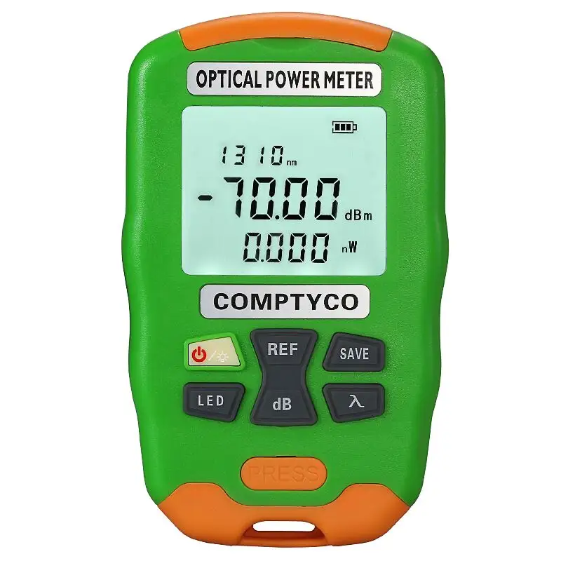 COMPTYCO high-precision handheld charging mini fiber optic tester AUA-DC7/DC5 OPM, with LED 2-in-1 fiber optic equipment optical power meter