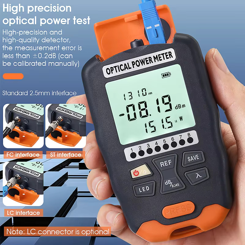 COMPTYCO Good price Handheld Fiber Optic Tester A-D7/D5 OPM with LED and RJ45 tester Fiber Optic Equipment Optical Power Meter