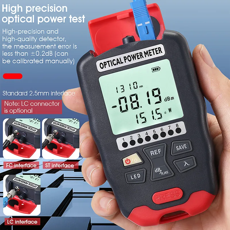 COMPTYCO Fiber Optic Tester AUA-D7/D5 OPM with LED and RJ45 Tester Fiber Optic Equipment Optical Power Meter
