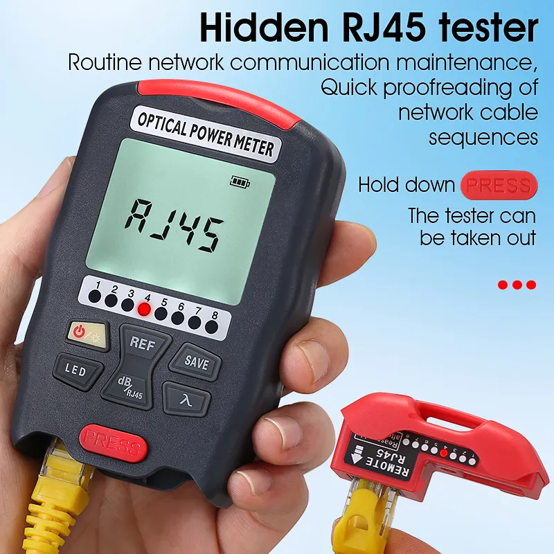 COMPTYCO Fiber Optic Tester AUA-D7/D5 OPM with LED and RJ45 Tester Fiber Optic Equipment Optical Power Meter