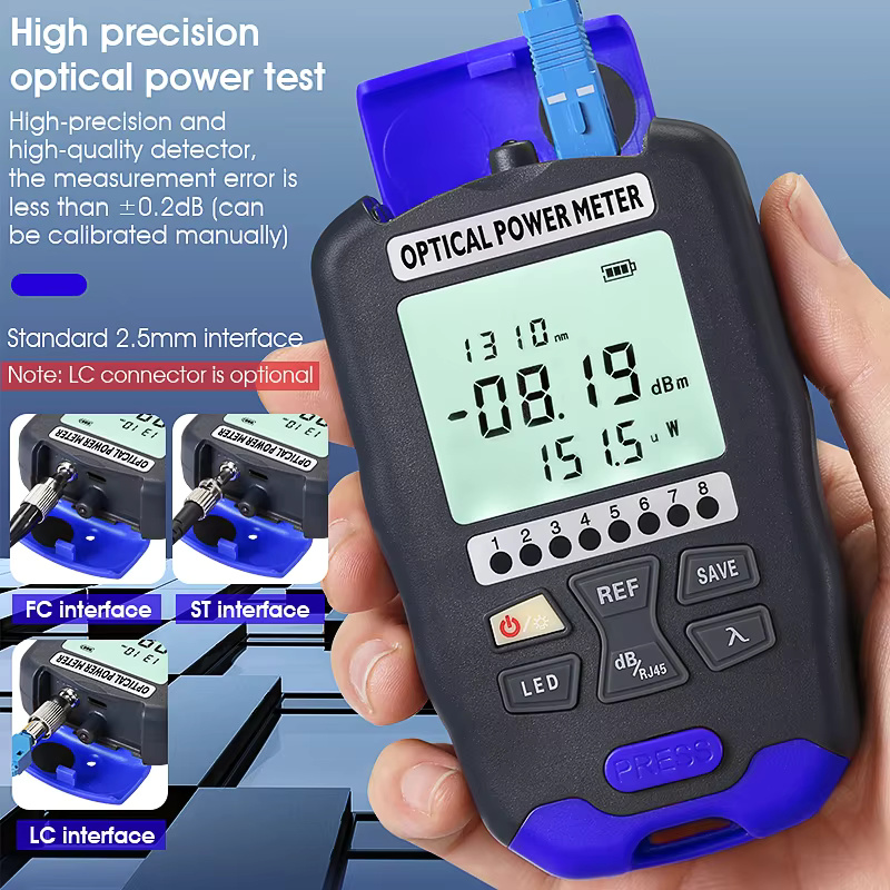 COMPTYCO Fiber Optic Tester AUA-DC7/DC5 Rechargeable OPM with LED and RJ45 tester Fiber Optic Equipment Optical Power Meter