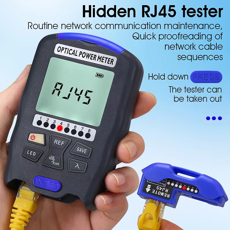 COMPTYCO Fiber Optic Tester AUA-DC7/DC5 Rechargeable OPM with LED and RJ45 tester Fiber Optic Equipment Optical Power Meter