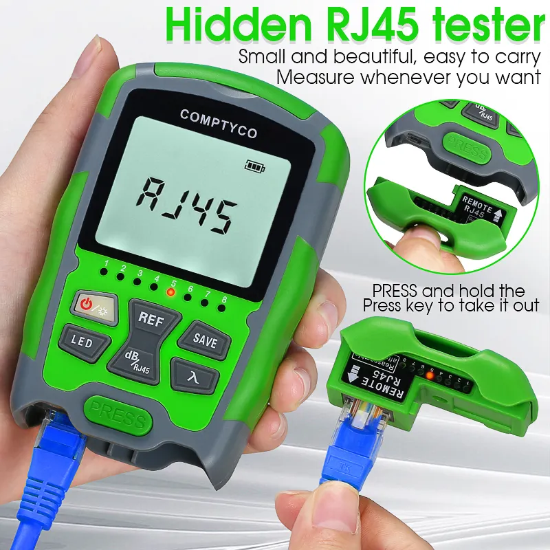 COMPTYCO high-precision fiber optic tester AUA-MC7/MC5 OPM, equipped with LED and RJ45 tester fiber optic equipment mini optical power meter rechargeable