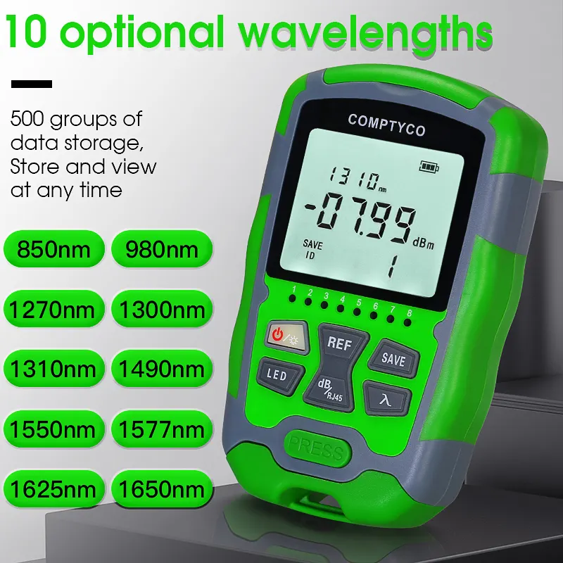 COMPTYCO high-precision fiber optic tester AUA-MC7/MC5 OPM, equipped with LED and RJ45 tester fiber optic equipment mini optical power meter rechargeable