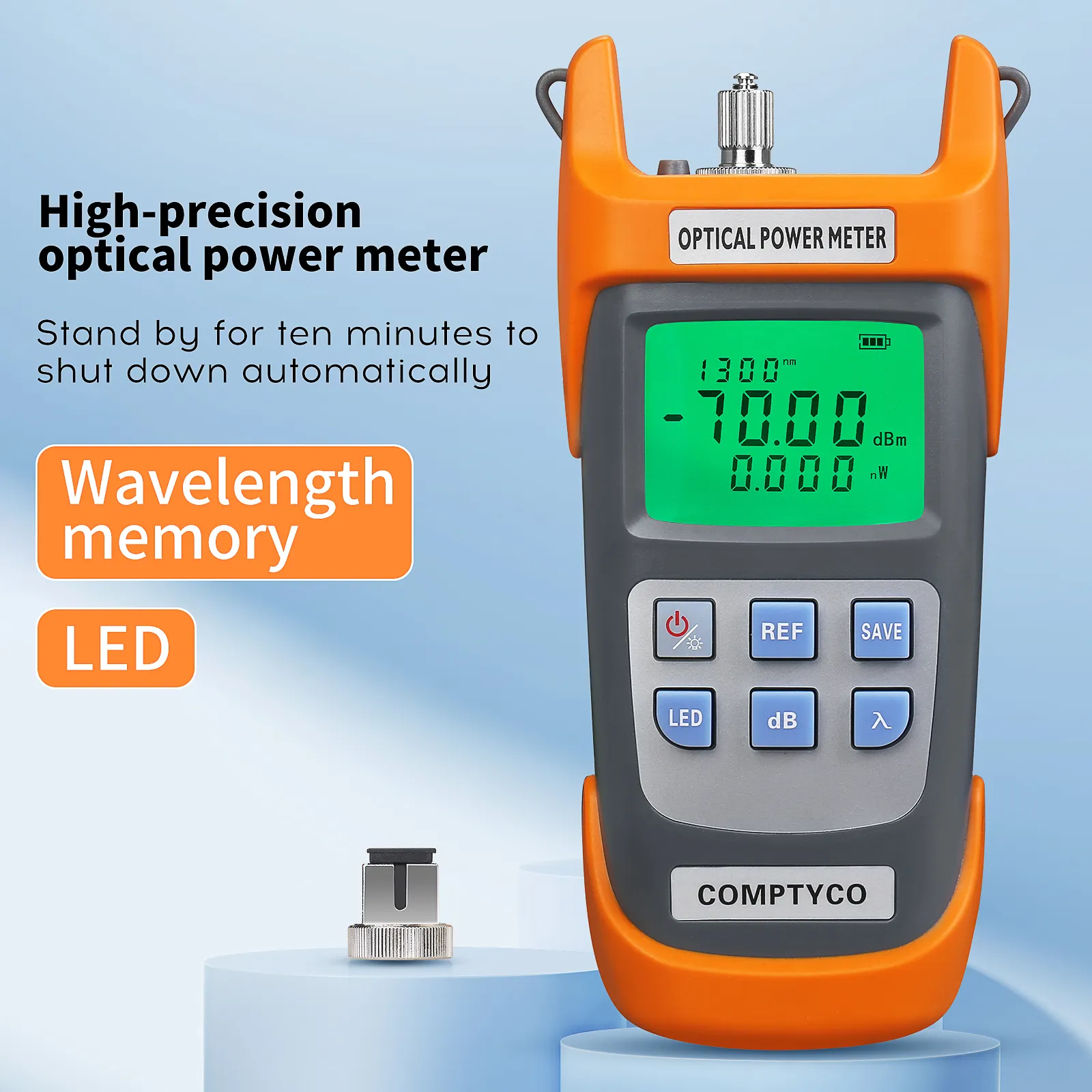 COMPTYCO AUA-G710A/G510A high-precision fiber optic tester OPM with LED 10 wavelength fiber optic equipment optical power meter