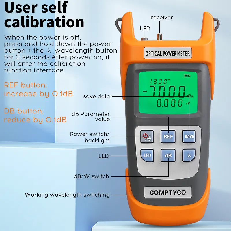 COMPTYCO AUA-G710A/G510A high-precision fiber optic tester OPM with LED 10 wavelength fiber optic equipment optical power meter