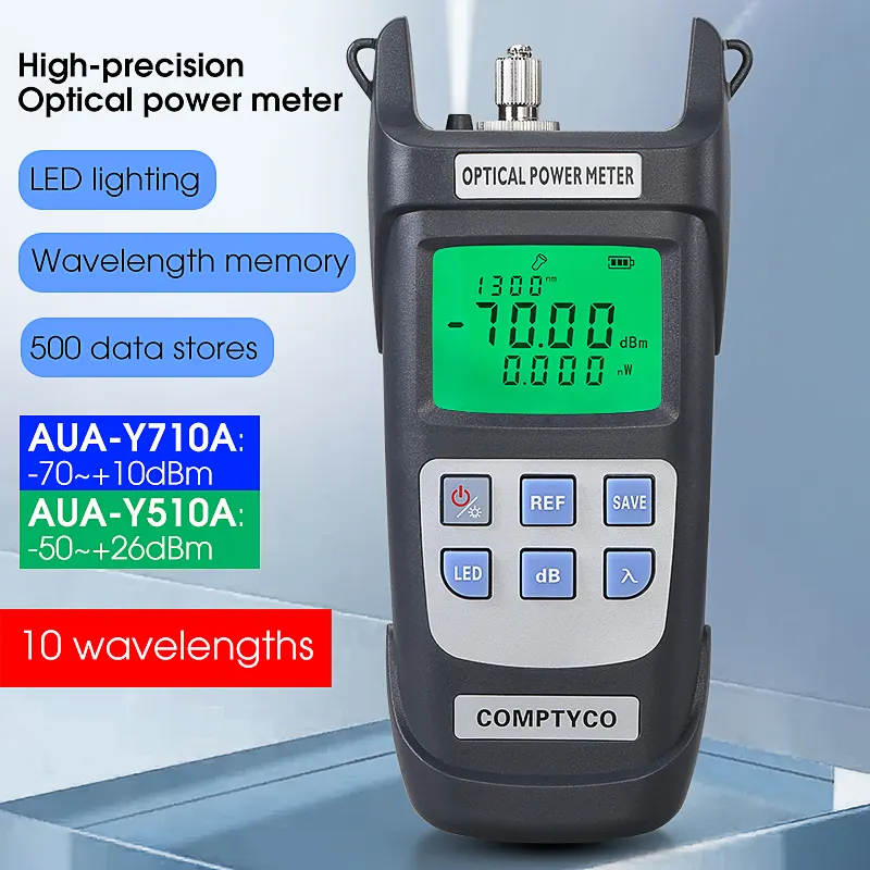 COMPTYCO high-precision fiber optic tester AUA-Y710A/Y510A 10 wavelength OPM with LED fiber optic equipment optical power meter