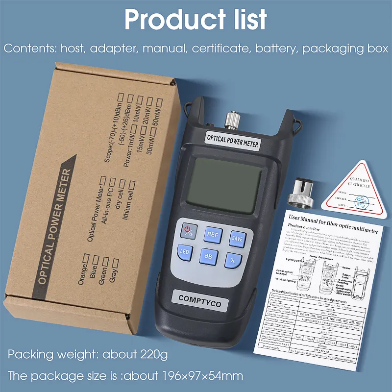 COMPTYCO high-precision fiber optic tester AUA-Y710A/Y510A 10 wavelength OPM with LED fiber optic equipment optical power meter