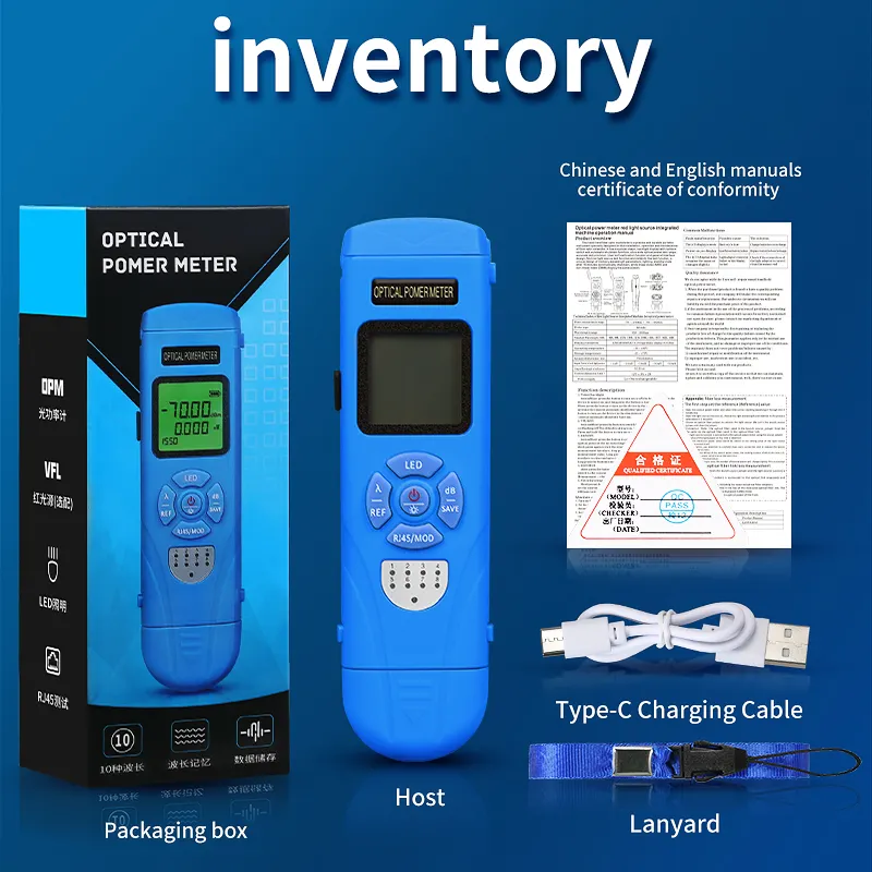 COMPTYCO L-C7/C5 charging high-precision mini optical power meter fiber optic tester OPM with LED and RJ45 tester fiber optic equipment