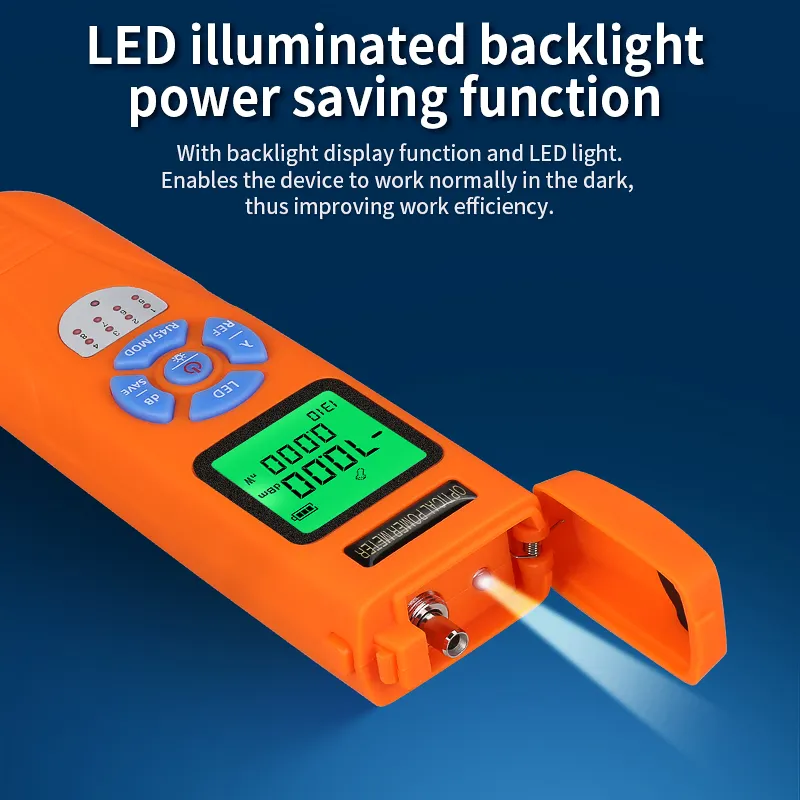 COMPTYCO AUA-C7/C5 Charging High Precision Fiber Optic Tester OPM with LED and RJ45 Tester Fiber Optic Equipment Mini Optical Power Meter