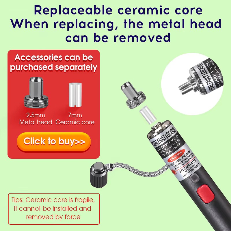 COMPTYCO 5-50mw dry battery fiber optic testing pen, red light source breakpoint detector, VFL 5-50km visual fault locator