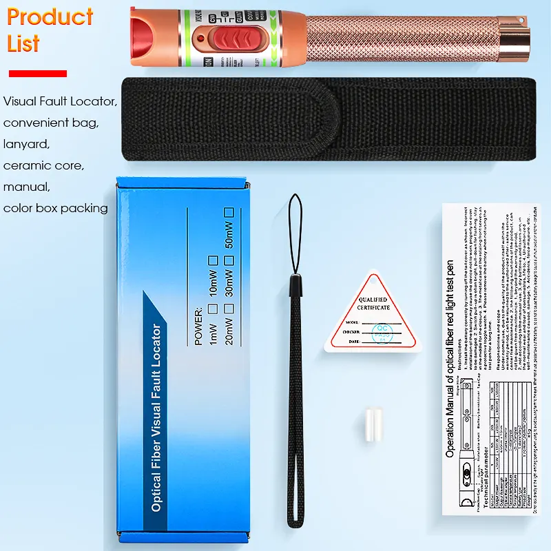 COMPTYCO AUA-C1/10/20/30/50mw 30km VFL 2.5mm FC/SC/ST Universal Connector breakpoint detector laser pen visual fault locator