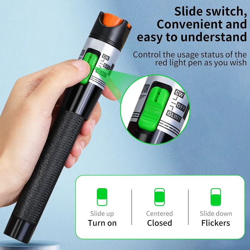 COMPTYCO rechargeable 15-50mw fiber optic test pen VFL 2.5mm FC/SC/ST universal connector breakpoint detector laser pen visual fault locator red light source
