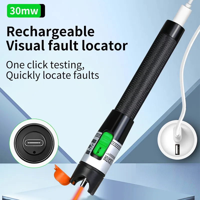 COMPTYCO rechargeable 15-50mw fiber optic test pen VFL 2.5mm FC/SC/ST universal connector breakpoint detector laser pen visual fault locator red light source