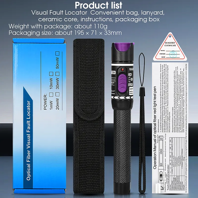 COMPTYCO AUA-H1-50mw fiber optic test pen detector red light source breakpoint detector laser pen VFL visual fault locator