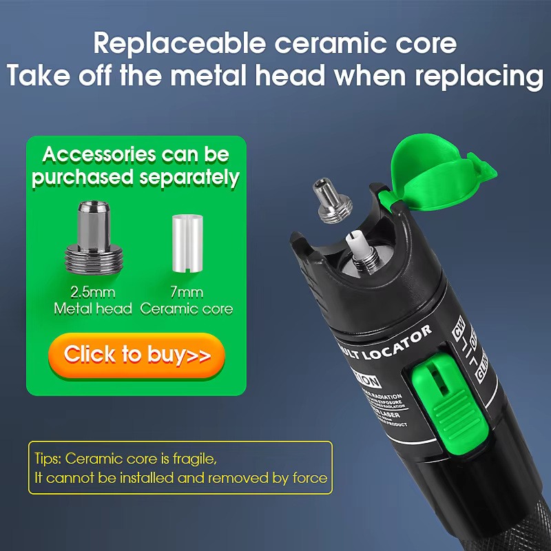 COMPTYCO 1-50mw fiber optic test pen detector red light source breakpoint detector laser pen VFL 1-50km visual fault locator