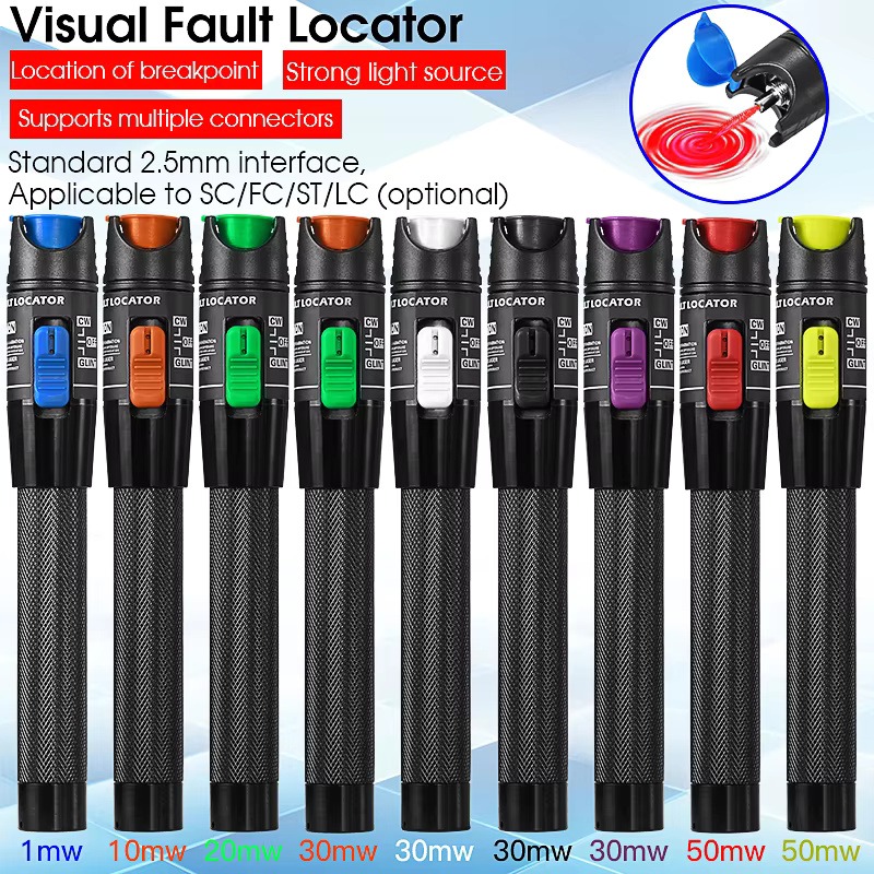 COMPTYCO 1-50mw fiber optic test pen detector red light source breakpoint detector laser pen VFL 1-50km visual fault locator