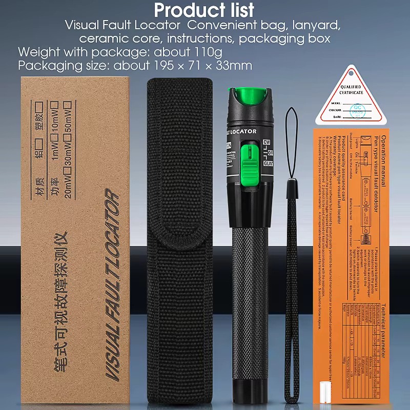 COMPTYCO 1-50mw fiber optic test pen detector red light source breakpoint detector laser pen VFL 1-50km visual fault locator