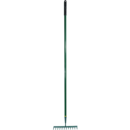 Garden Rake 12 Tine, Carbon Steel rake, Aluminium shaft