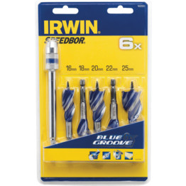 1922007 5PC 6X BLUE GROOVE STUBBY WOOD BIT C/W EXT