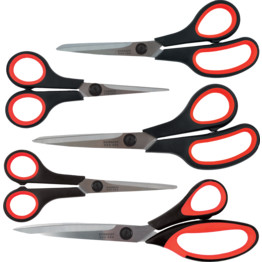 BI-MATERIAL GRIP SCISSORS SET (5PC)